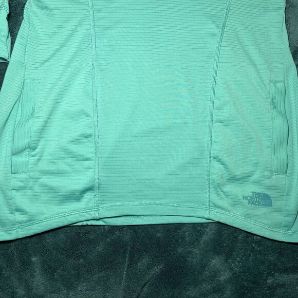 The North Face Women's Size: Small Green‎ Blue V Neck 3/4 Sleeve Hooded Pullover - Picture 5 of 6